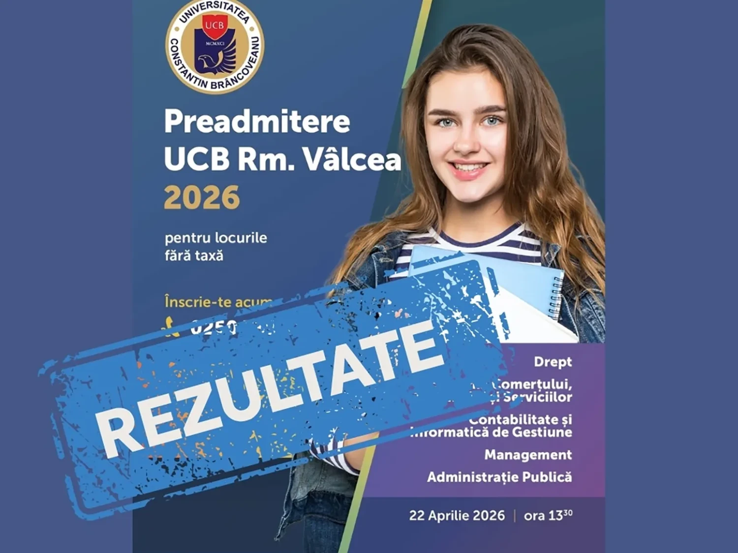 Rezultatele la pre-admiterea pentru locurile fără taxă UCB Râmnicu Vâlcea 2026